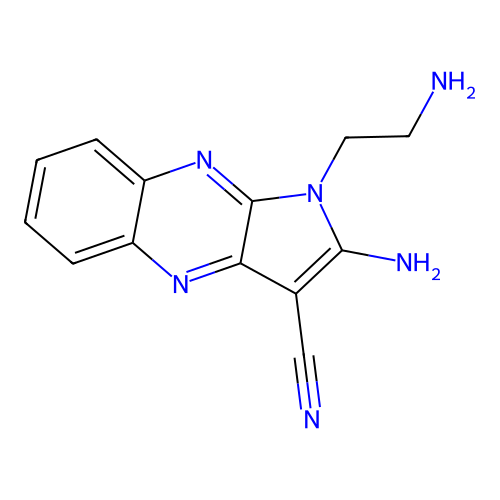 2-amino-1-(2-aminoethyl)-1H-pyrrolo[2,3-b]quinoxaline-3-carbonitrile structure