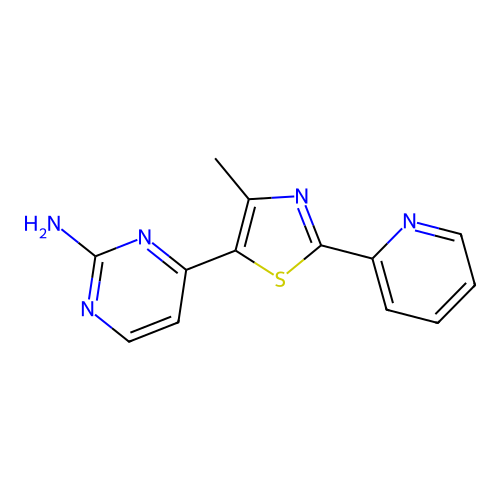 4-[4-Methyl-2-(pyridin-2-yl)-1,3-thiazol-5-yl]pyrimidin-2-amine structure