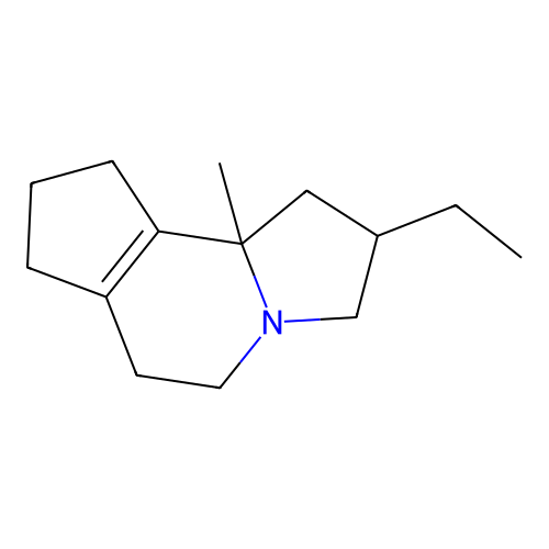 11-Ethyl-9-methyl-1-azatricyclo[7.3.0.0(4.8)]dodeco-4(8)-ene structure
