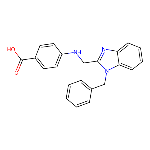 4-[(1-Benzyl-1H-benzoimidazol-2-ylmethyl)-amino]-benzoic acid structure