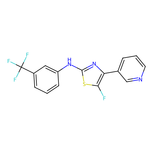 2-Thiazolamine, 5-fluoro-4-(3-pyridinyl)-N-[3-(trifluoromethyl)phenyl]- structure