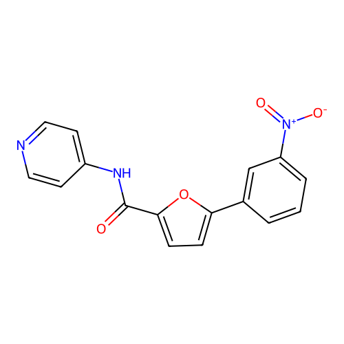 5-{3-nitrophenyl}-N-pyridin-4-yl-2-furamide structure
