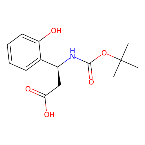 (S)-3-((tert-Butoxycarbonyl)amino)-3-(2-hydroxyphenyl)propanoic acid structure