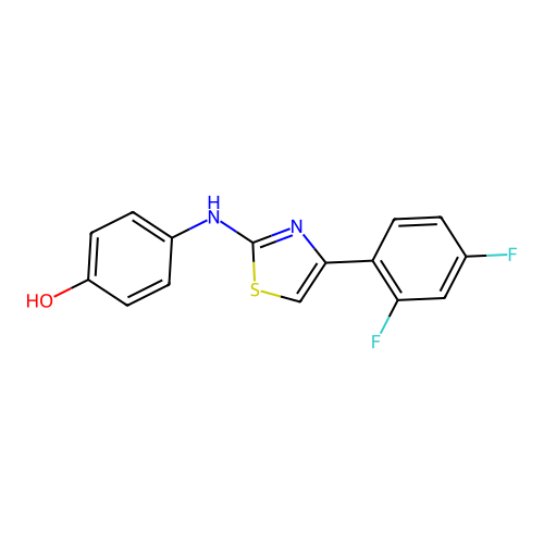 4-{[4-(2,4-Difluorophenyl)-1,3-thiazol-2-yl]amino}phenol structure
