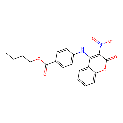 butyl 4-[(3-nitro-2-oxo-2H-chromen-4-yl)amino]benzoate structure