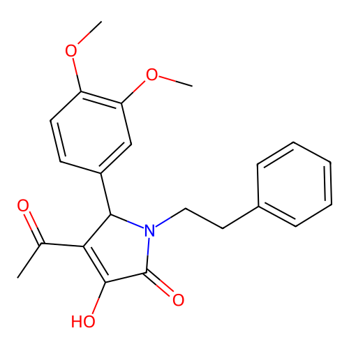 4-acetyl-5-(3,4-dimethoxyphenyl)-3-hydroxy-1-phenethyl-1H-pyrrol-2(5H)-one structure