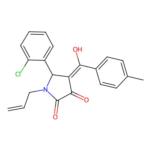 1-allyl-5-(2-chlorophenyl)-3-hydroxy-4-(4-methylbenzoyl)-1H-pyrrol-2(5H)-one structure