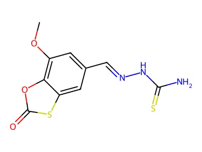 2-[(7-Methoxy-2-oxo-1,3-benzoxathiol-5-yl)methylene]hydrazinecarbothioamide structure