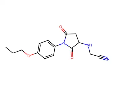 2-[[2,5-Dioxo-1-(4-propoxyphenyl)pyrrolidin-3-yl]amino]acetonitrile structure
