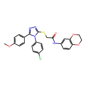 2-{[4-(4-chlorophenyl)-5-(4-methoxyphenyl)-4H-1,2,4-triazol-3-yl]sulfanyl}-N-(2,3-dihydro-1,4-benzodioxin-6-yl)acetamide structure