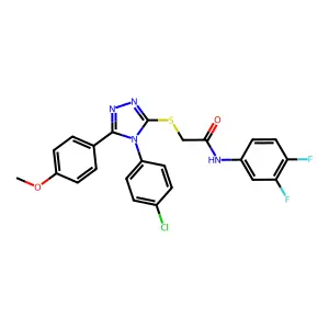 2-{[4-(4-chlorophenyl)-5-(4-methoxyphenyl)-4H-1,2,4-triazol-3-yl]sulfanyl}-N-(3,4-difluorophenyl)acetamide structure