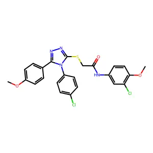 N-(3-chloro-4-methoxyphenyl)-2-{[4-(4-chlorophenyl)-5-(4-methoxyphenyl)-4H-1,2,4-triazol-3-yl]sulfanyl}acetamide structure