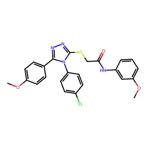 2-{[4-(4-chlorophenyl)-5-(4-methoxyphenyl)-4H-1,2,4-triazol-3-yl]sulfanyl}-N-(3-methoxyphenyl)acetamide structure