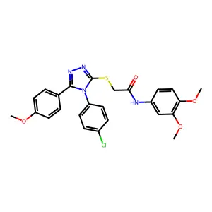 2-{[4-(4-chlorophenyl)-5-(4-methoxyphenyl)-4H-1,2,4-triazol-3-yl]sulfanyl}-N-(3,4-dimethoxyphenyl)acetamide structure