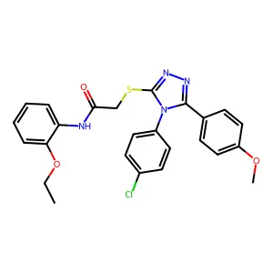 2-{[4-(4-chlorophenyl)-5-(4-methoxyphenyl)-4H-1,2,4-triazol-3-yl]sulfanyl}-N-(2-ethoxyphenyl)acetamide structure