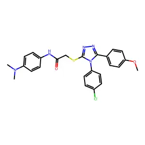 2-{[4-(4-chlorophenyl)-5-(4-methoxyphenyl)-4H-1,2,4-triazol-3-yl]sulfanyl}-N-[4-(dimethylamino)phenyl]acetamide structure