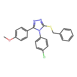 3-(benzylsulfanyl)-4-(4-chlorophenyl)-5-(4-methoxyphenyl)-4H-1,2,4-triazole structure