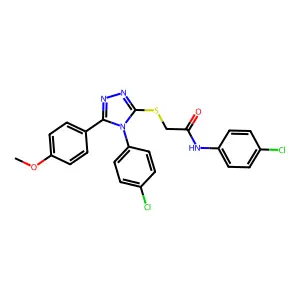 N-(4-chlorophenyl)-2-{[4-(4-chlorophenyl)-5-(4-methoxyphenyl)-4H-1,2,4-triazol-3-yl]sulfanyl}acetamide structure