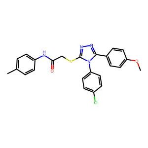 2-{[4-(4-chlorophenyl)-5-(4-methoxyphenyl)-4H-1,2,4-triazol-3-yl]sulfanyl}-N-(4-methylphenyl)acetamide structure