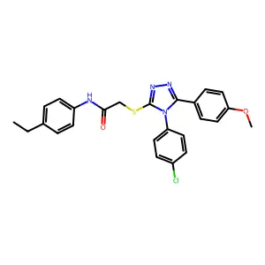 2-{[4-(4-chlorophenyl)-5-(4-methoxyphenyl)-4H-1,2,4-triazol-3-yl]sulfanyl}-N-(4-ethylphenyl)acetamide structure