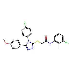 N-(3-chloro-2-methylphenyl)-2-{[4-(4-chlorophenyl)-5-(4-methoxyphenyl)-4H-1,2,4-triazol-3-yl]sulfanyl}acetamide structure