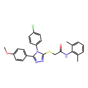 2-{[4-(4-chlorophenyl)-5-(4-methoxyphenyl)-4H-1,2,4-triazol-3-yl]sulfanyl}-N-(2,6-dimethylphenyl)acetamide structure