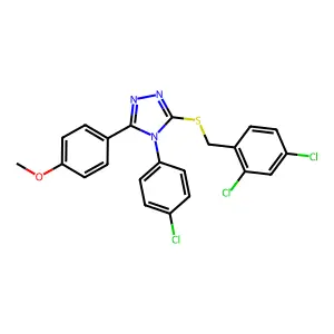 4-(4-chlorophenyl)-3-[(2,4-dichlorobenzyl)sulfanyl]-5-(4-methoxyphenyl)-4H-1,2,4-triazole structure