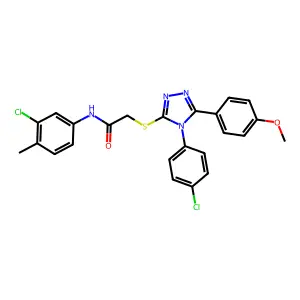N-(3-chloro-4-methylphenyl)-2-{[4-(4-chlorophenyl)-5-(4-methoxyphenyl)-4H-1,2,4-triazol-3-yl]sulfanyl}acetamide structure