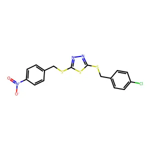 2-[(4-Chlorobenzyl)sulfanyl]-5-[(4-nitrobenzyl)sulfanyl]-1,3,4-thiadiazole structure
