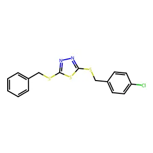 2-(Benzylsulfanyl)-5-[(4-chlorobenzyl)sulfanyl]-1,3,4-thiadiazole structure
