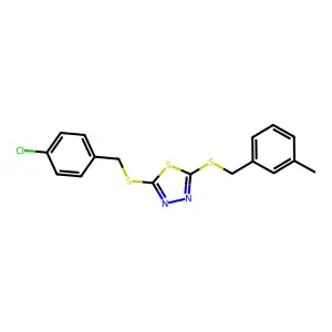 2-[(4-Chlorobenzyl)sulfanyl]-5-[(3-methylbenzyl)sulfanyl]-1,3,4-thiadiazole structure