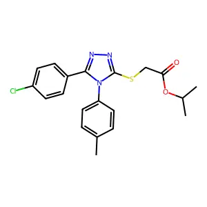 propan-2-yl {[5-(4-chlorophenyl)-4-(4-methylphenyl)-4H-1,2,4-triazol-3-yl]sulfanyl}acetate structure