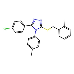 3-(4-chlorophenyl)-5-[(2-methylbenzyl)sulfanyl]-4-(4-methylphenyl)-4H-1,2,4-triazole structure