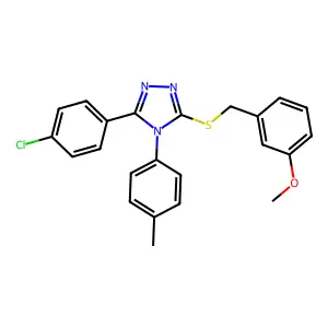 3-(4-chlorophenyl)-5-[(3-methoxybenzyl)sulfanyl]-4-(4-methylphenyl)-4H-1,2,4-triazole structure
