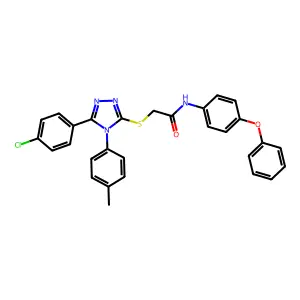 2-{[5-(4-chlorophenyl)-4-(4-methylphenyl)-4H-1,2,4-triazol-3-yl]sulfanyl}-N-(4-phenoxyphenyl)acetamide structure