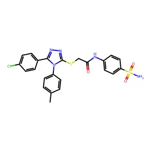 2-{[5-(4-chlorophenyl)-4-(4-methylphenyl)-4H-1,2,4-triazol-3-yl]sulfanyl}-N-(4-sulfamoylphenyl)acetamide structure
