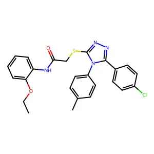 2-{[5-(4-chlorophenyl)-4-(4-methylphenyl)-4H-1,2,4-triazol-3-yl]sulfanyl}-N-(2-ethoxyphenyl)acetamide structure