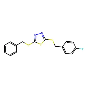 5-[(4-Fluorophenyl)methylthio]-2-(phenylmethylthio)-1,3,4-thiadiazole structure