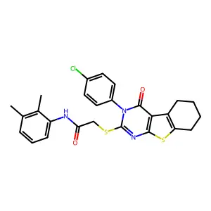 2-{[3-(4-chlorophenyl)-4-oxo-3,4,5,6,7,8-hexahydro[1]benzothieno[2,3-d]pyrimidin-2-yl]sulfanyl}-N-(2,3-dimethylphenyl)acetamide structure