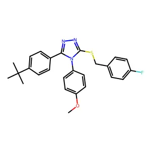 3-(4-tert-butylphenyl)-5-[(4-fluorobenzyl)sulfanyl]-4-(4-methoxyphenyl)-4H-1,2,4-triazole structure