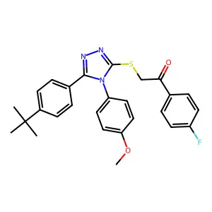 2-{[5-(4-tert-butylphenyl)-4-(4-methoxyphenyl)-4H-1,2,4-triazol-3-yl]sulfanyl}-1-(4-fluorophenyl)ethanone structure