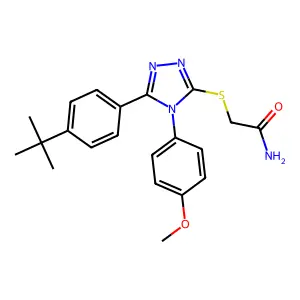 2-{[5-(4-tert-butylphenyl)-4-(4-methoxyphenyl)-4H-1,2,4-triazol-3-yl]sulfanyl}acetamide structure