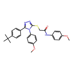 2-{[5-(4-tert-butylphenyl)-4-(4-methoxyphenyl)-4H-1,2,4-triazol-3-yl]sulfanyl}-N-(4-methoxyphenyl)acetamide structure
