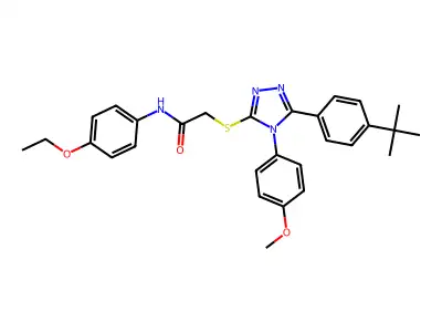 2-{[5-(4-tert-butylphenyl)-4-(4-methoxyphenyl)-4H-1,2,4-triazol-3-yl]sulfanyl}-N-(4-ethoxyphenyl)acetamide structure