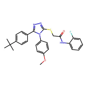 2-{[5-(4-tert-butylphenyl)-4-(4-methoxyphenyl)-4H-1,2,4-triazol-3-yl]sulfanyl}-N-(2-fluorophenyl)acetamide structure