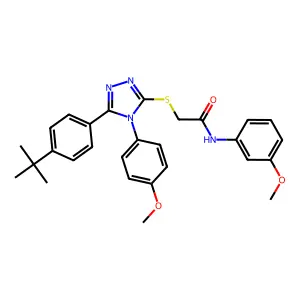 2-{[5-(4-tert-butylphenyl)-4-(4-methoxyphenyl)-4H-1,2,4-triazol-3-yl]sulfanyl}-N-(3-methoxyphenyl)acetamide structure