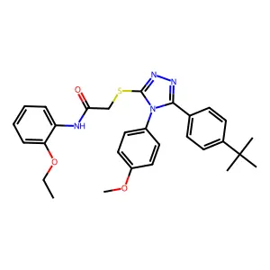 2-{[5-(4-tert-butylphenyl)-4-(4-methoxyphenyl)-4H-1,2,4-triazol-3-yl]sulfanyl}-N-(2-ethoxyphenyl)acetamide structure