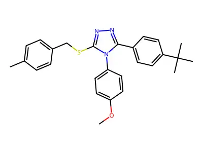 3-(4-tert-butylphenyl)-4-(4-methoxyphenyl)-5-[(4-methylbenzyl)sulfanyl]-4H-1,2,4-triazole structure