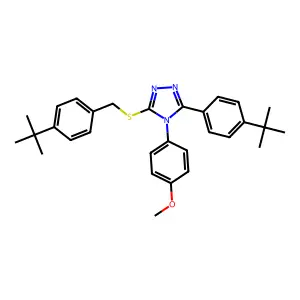 3-[(4-tert-butylbenzyl)sulfanyl]-5-(4-tert-butylphenyl)-4-(4-methoxyphenyl)-4H-1,2,4-triazole structure
