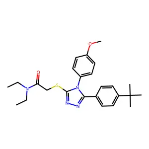 2-{[5-(4-tert-butylphenyl)-4-(4-methoxyphenyl)-4H-1,2,4-triazol-3-yl]sulfanyl}-N,N-diethylacetamide structure